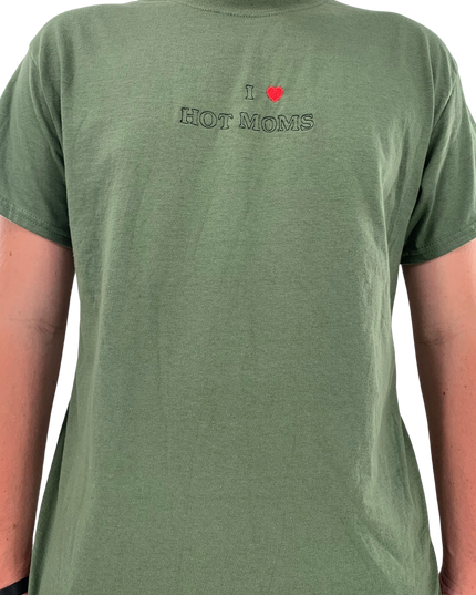 I Love Hot Moms Embroidered Tee