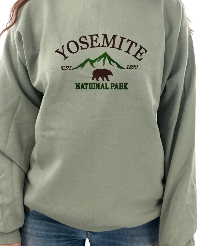 Yosemite National Park Embroidered Crewneck