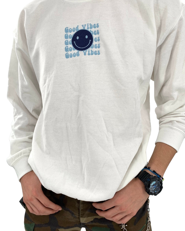 Good Vibes Embroidered Unisex Crewneck