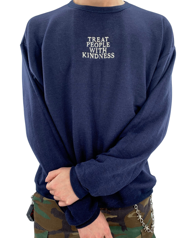 Treat People With Kindness Embroidered Crewneck