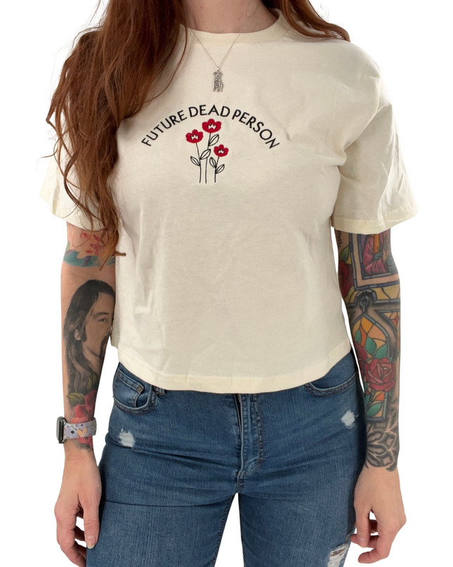 Future Dead Person Embroidered Cropped Tee
