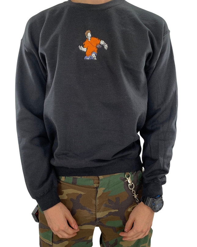 Flower Embroidered Crewneck