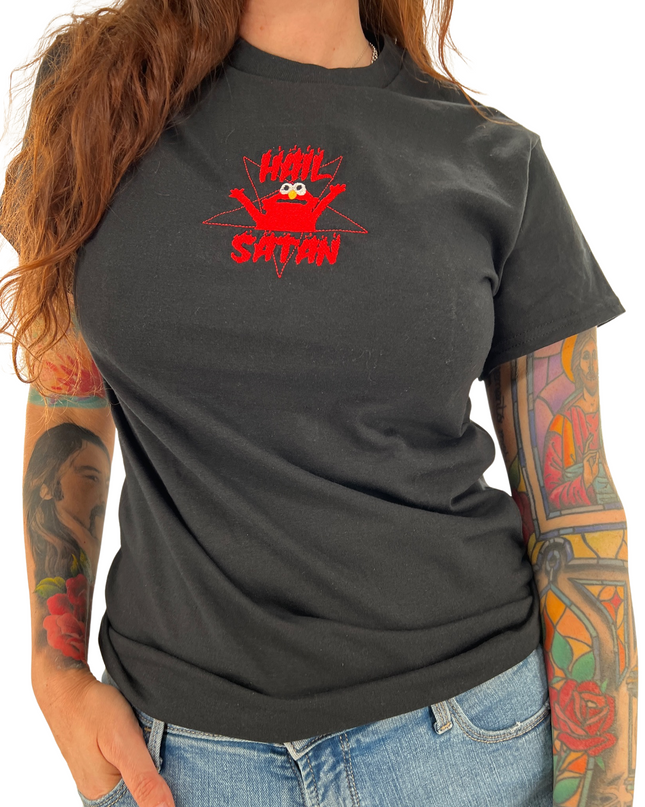 Hail Satan Embroidered Tee