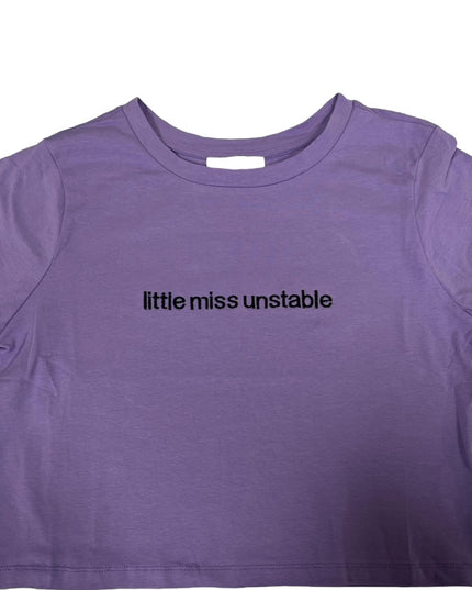 Little Miss Unstable Embroidered Crop Top