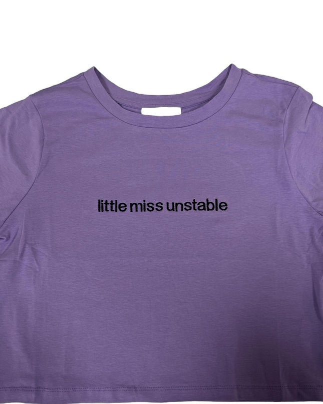 Little Miss Unstable Embroidered Crop Top