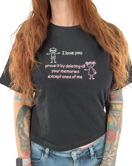 How To Prove Your Love Embroidered Cropped Tee