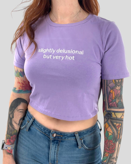 Slightly Delusional But Very Hot Embroidered Crop Top