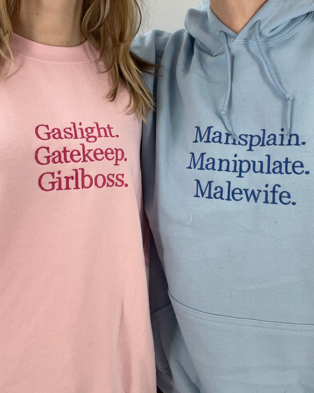 Mansplain, Manipulate, Malewife T-Shirt, Crewneck, and Hoodie | Feminist Sweatshirt | Feminism T-Shirts | Aesthetic Crewneck