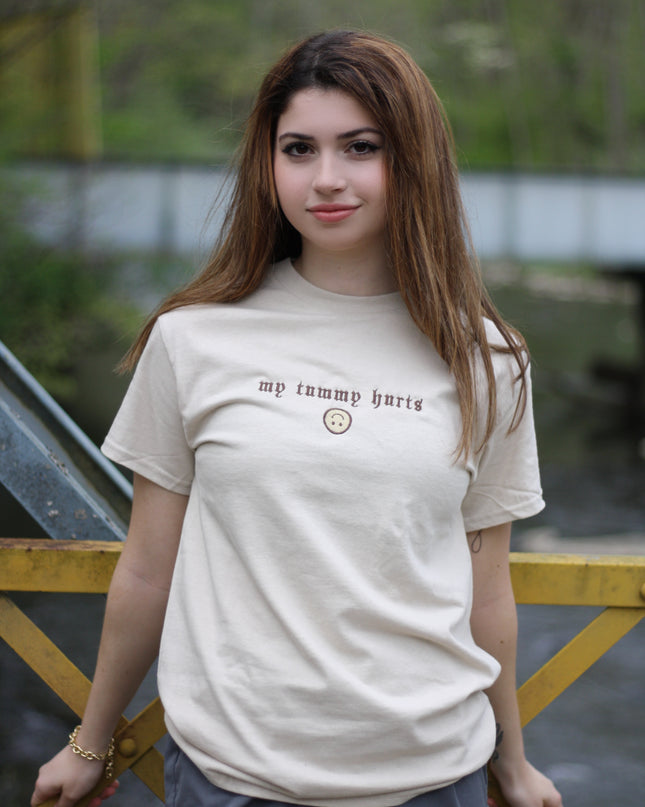My Tummy Hurts Embroidered Shirt
