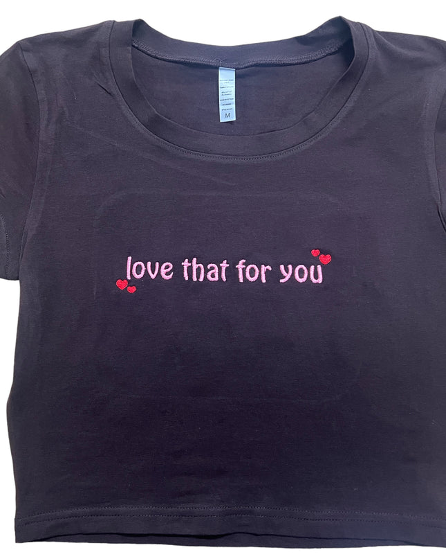 Love That For You Embroidered Crop Top