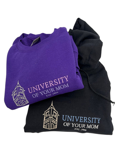 University of Your Mom Schoolhouse Embroidered Crewneck