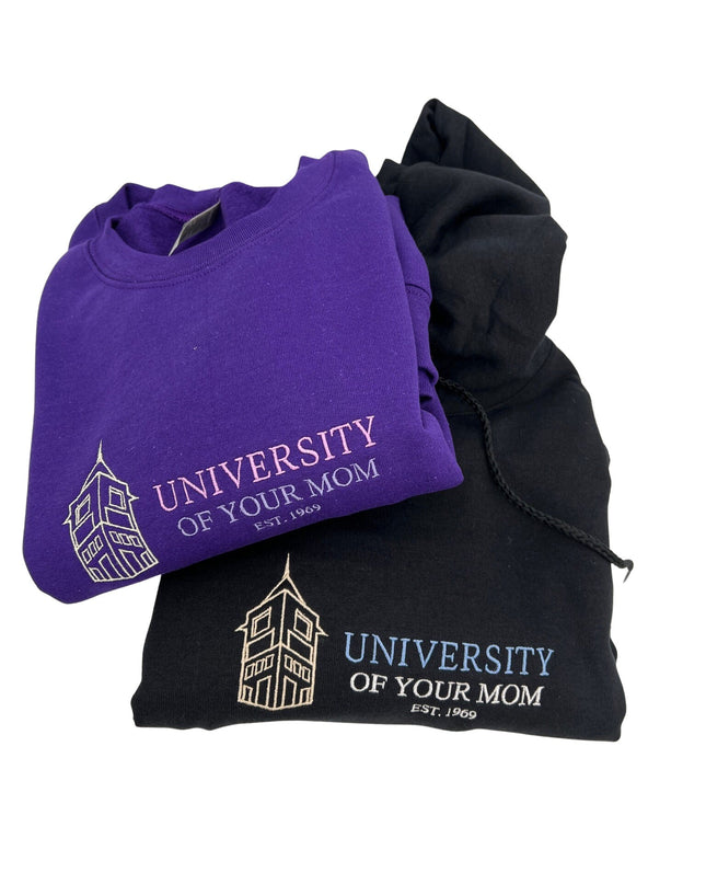 University of Your Mom Schoolhouse Embroidered Crewneck