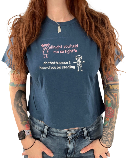 True Love Embroidered Cropped Tee