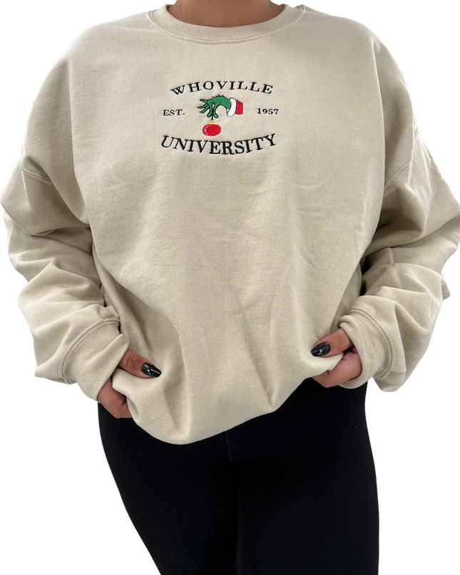 Whoville University Embroidered Crewneck