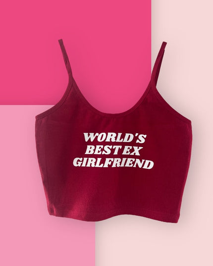 World's Best Ex Girlfriend Spaghetti Strap Cropped Tank