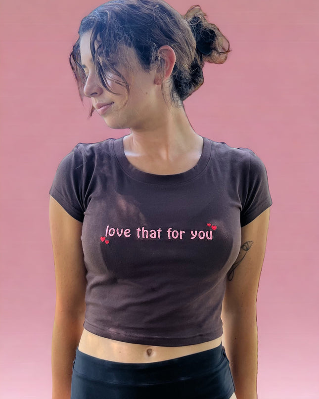 Love That For You Embroidered Crop Top