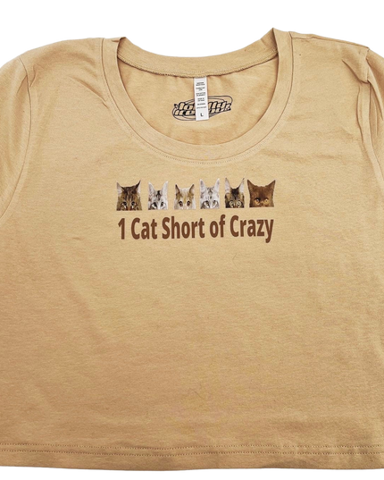 One Cat Short of Crazy Crop Top
