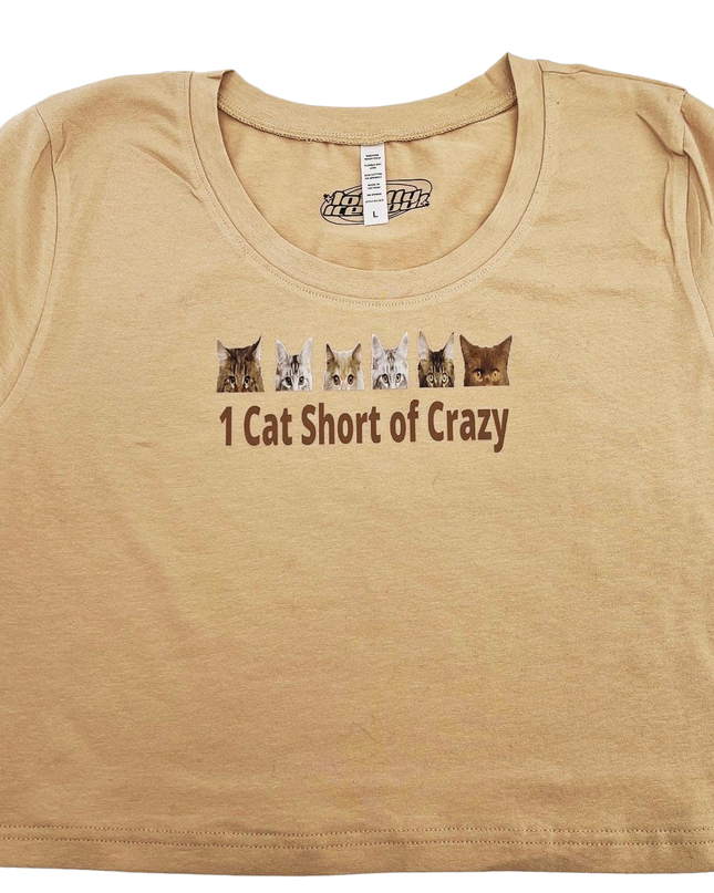 One Cat Short of Crazy Crop Top