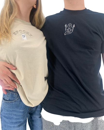 See You In Heck Ghost Embroidered Tee