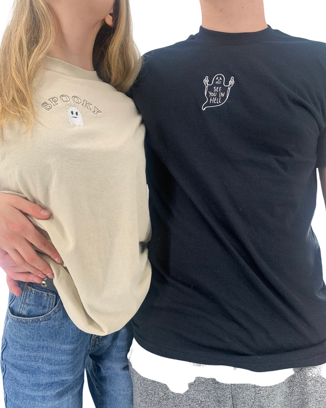 See You In Heck Ghost Embroidered Tee