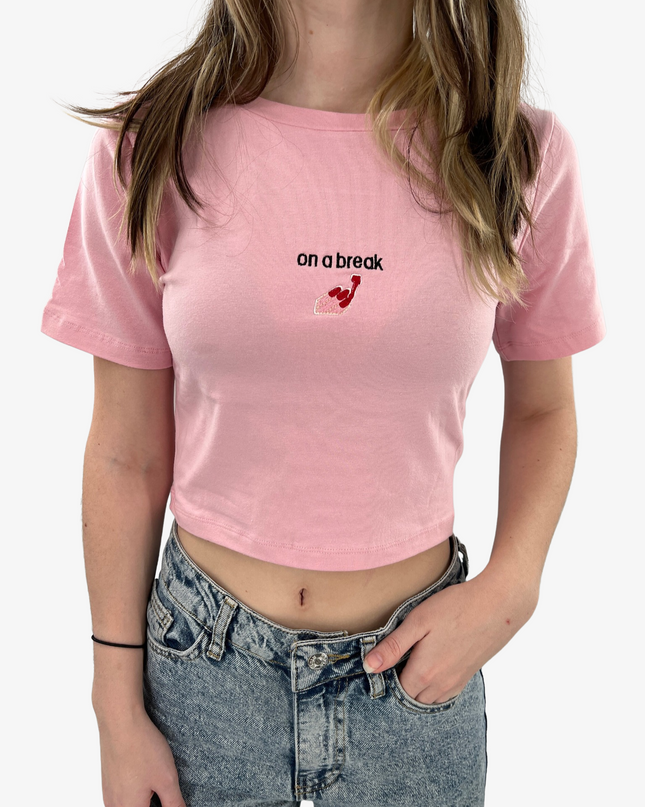On A Break Embroidered Crop Top