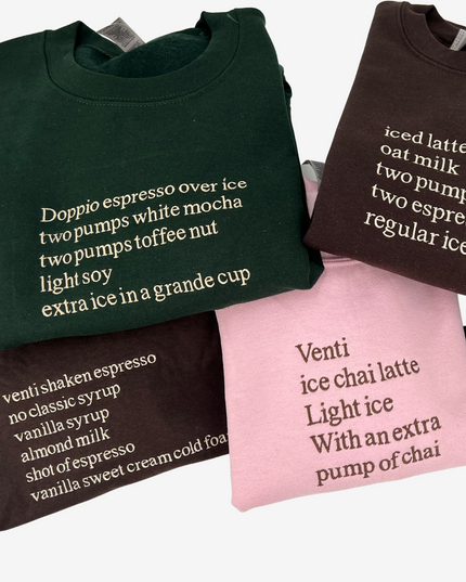 Coffee Order Embroidered Unisex Shirt