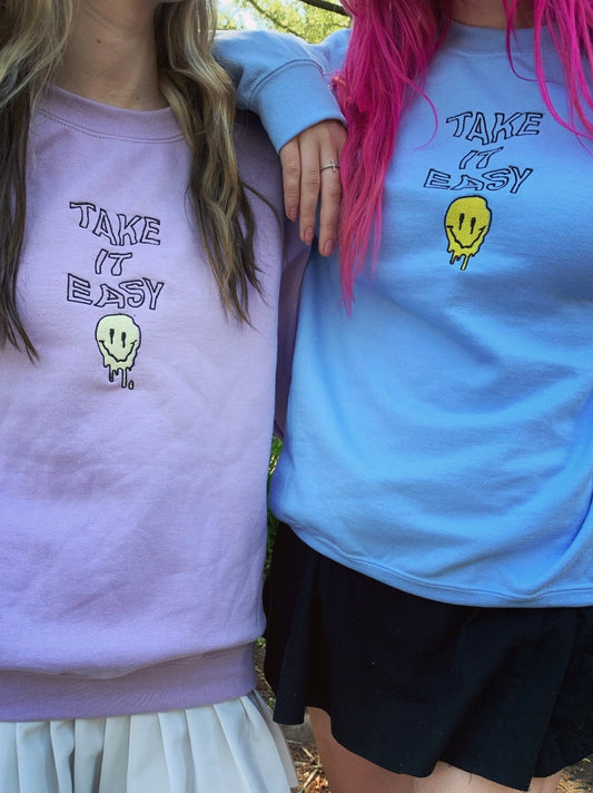 Take It Easy Drip Crewneck