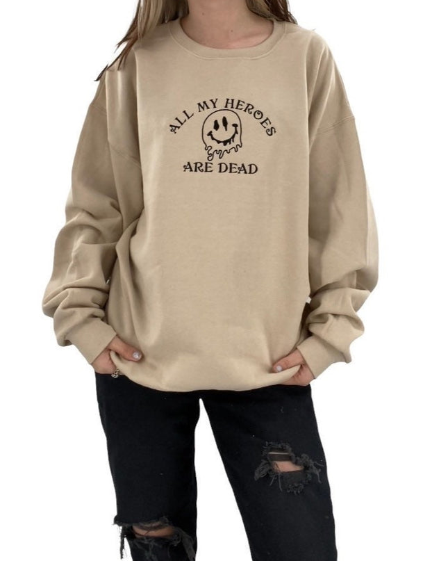 All My Heroes Are Dead Embroidered Crewneck