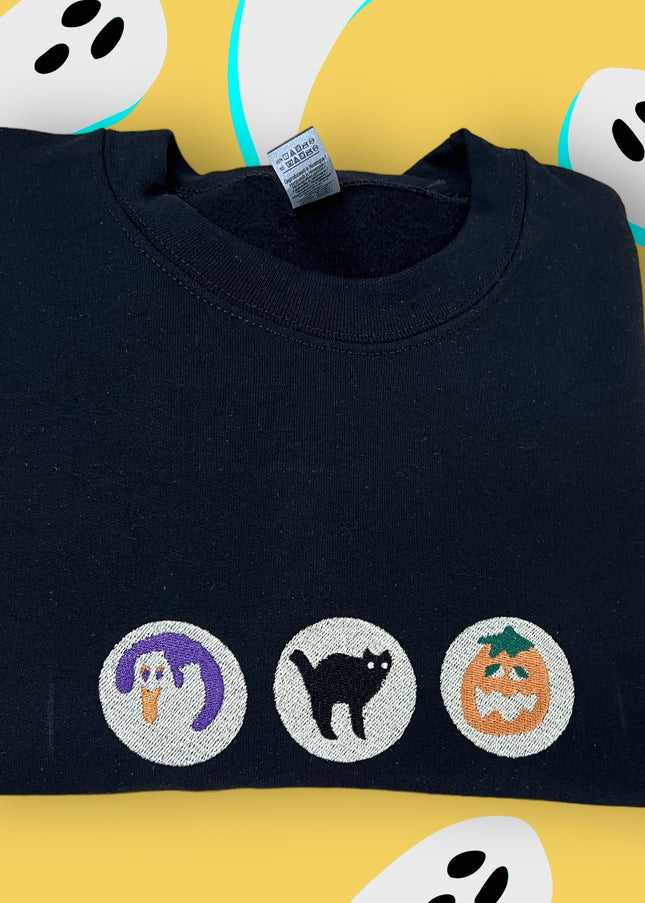 Halloween Cookies Boo Embroidered Sweatshirt, Spooky Season Sweatshirt, Ghost Pumpkin Shirt