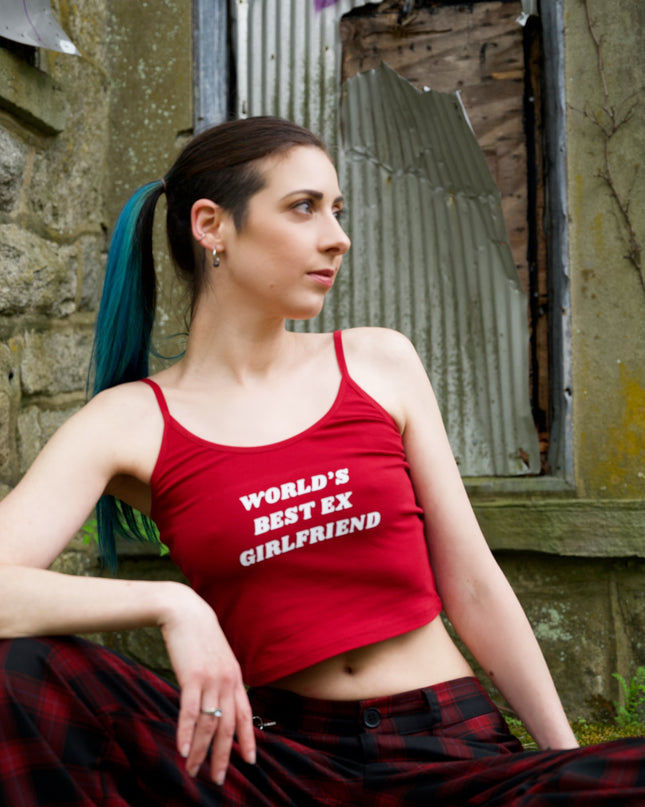 World's Best Ex Girlfriend Spaghetti Strap Cropped Tank