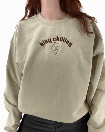 Bing Chilling Unisex Embroidered T-Shirt or Sweatshirt