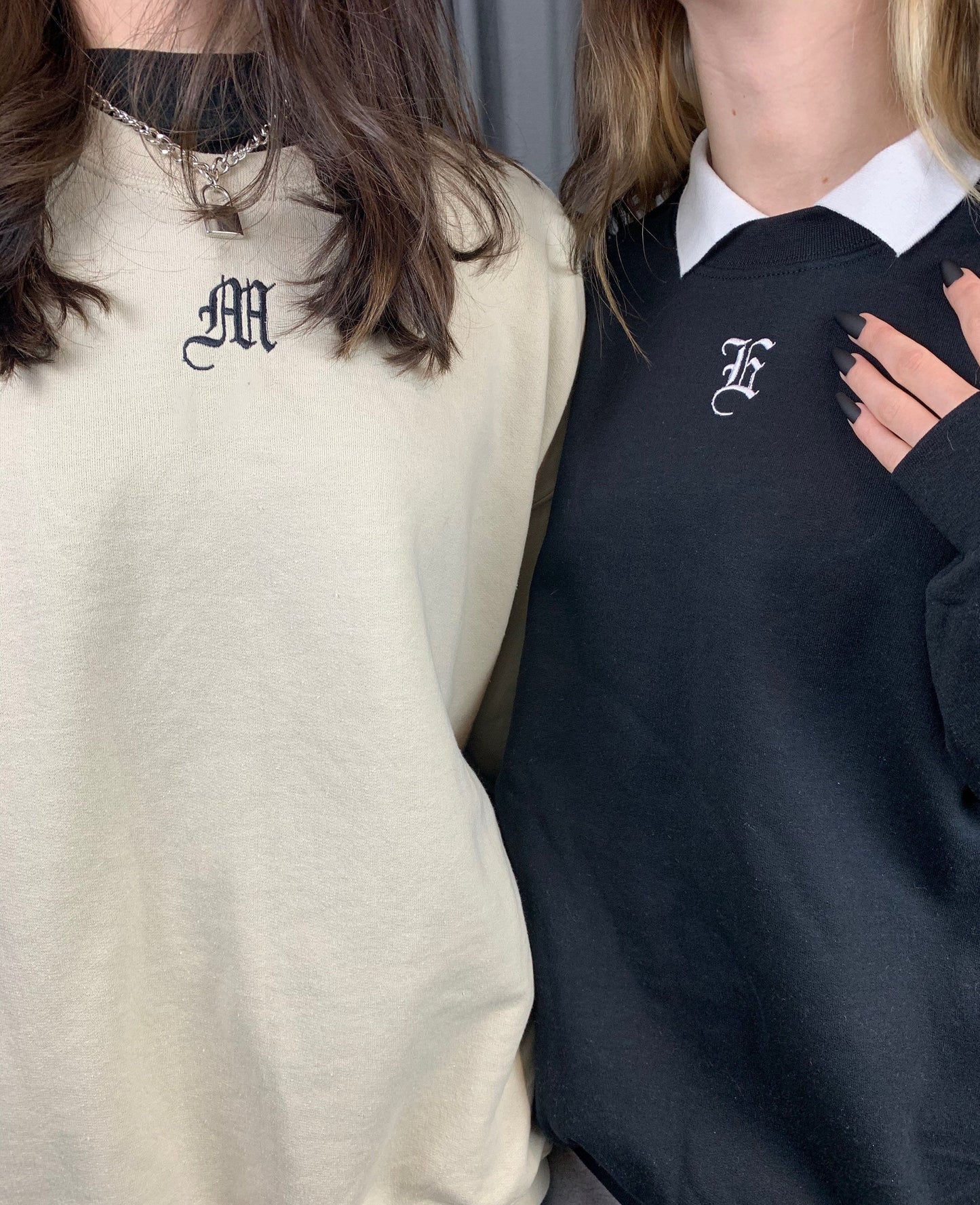 Custom Old English Initial Crewneck