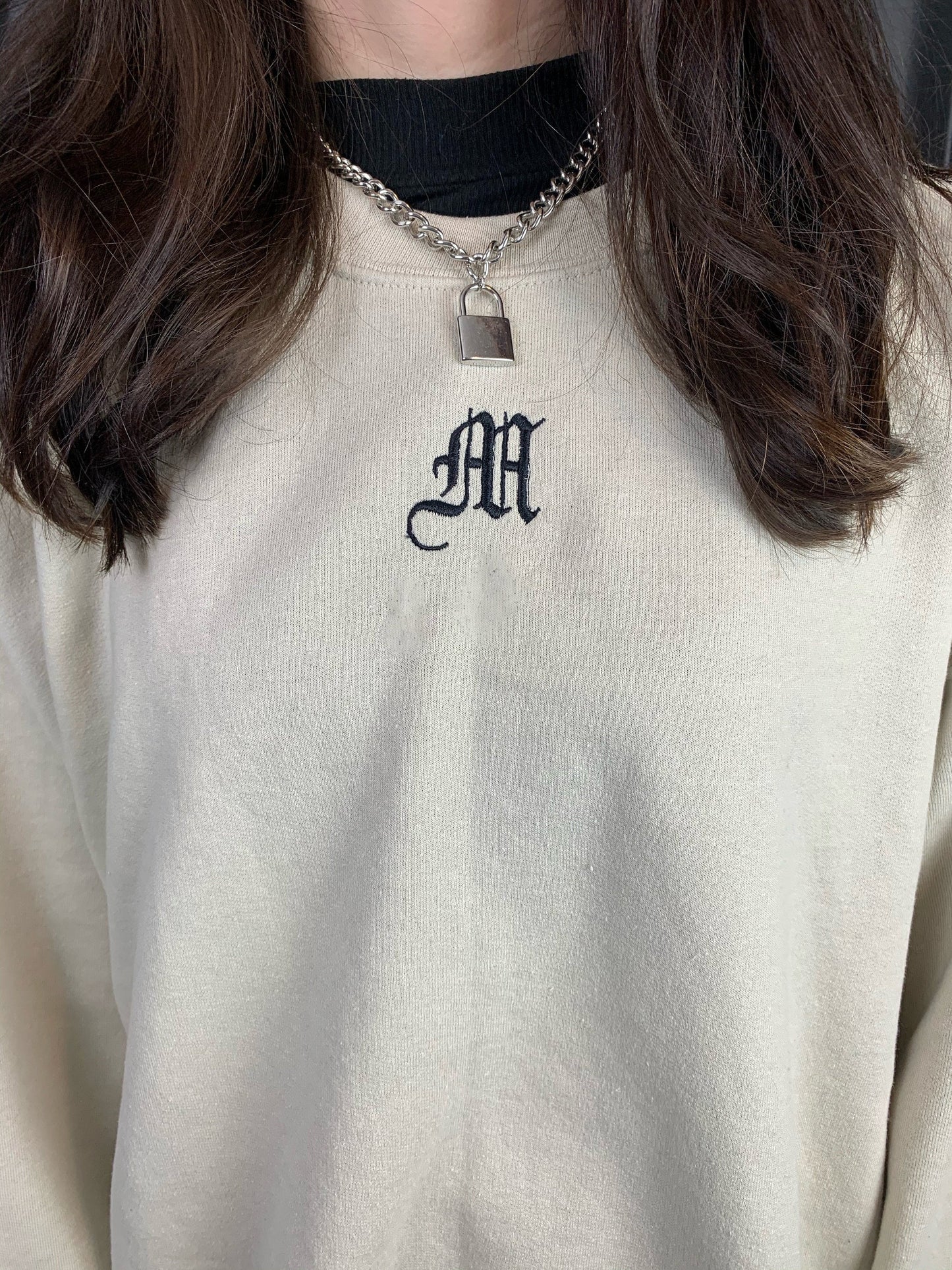 Custom Old English Initial Crewneck