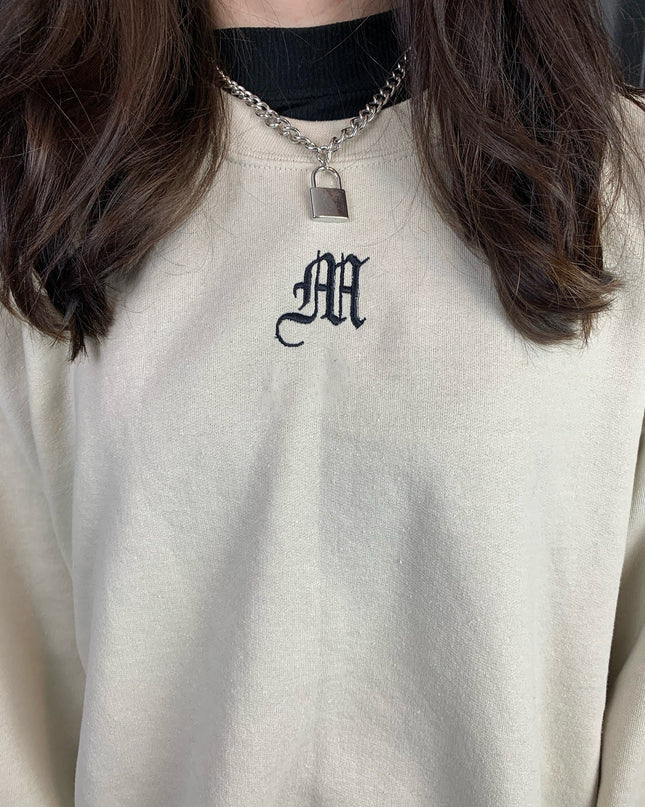 Custom Old English Initial Crewneck Sweatshirt | Gift For Her | Gift For Him |Edgy Personalized Gifts |Baddie Gift | Personalized Shirt