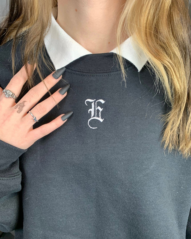 Custom Old English Initial Crewneck