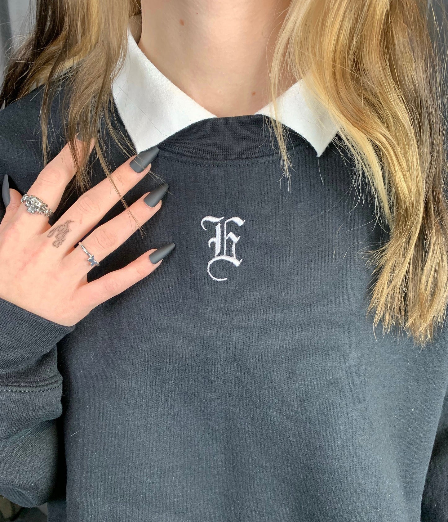 Custom Old English Initial Crewneck