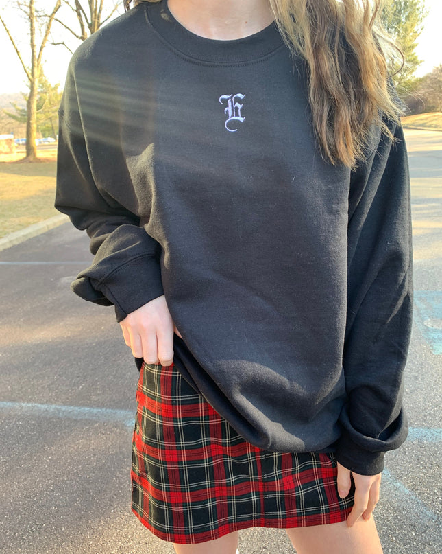 Custom Old English Initial Crewneck Sweatshirt | Gift For Her | Gift For Him |Edgy Personalized Gifts |Baddie Gift | Personalized Shirt