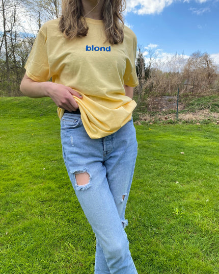 Blond Embroidered Tee