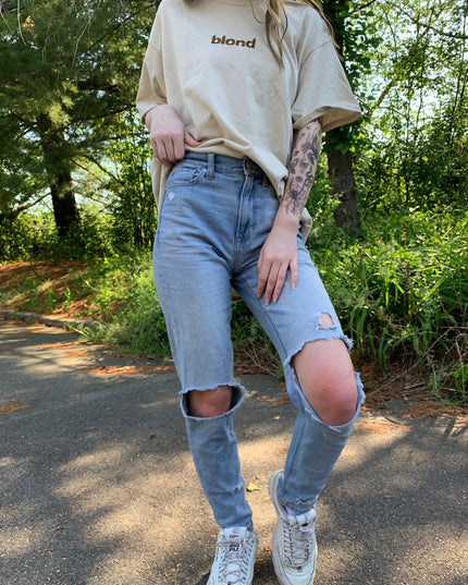 Blond Embroidered Tee