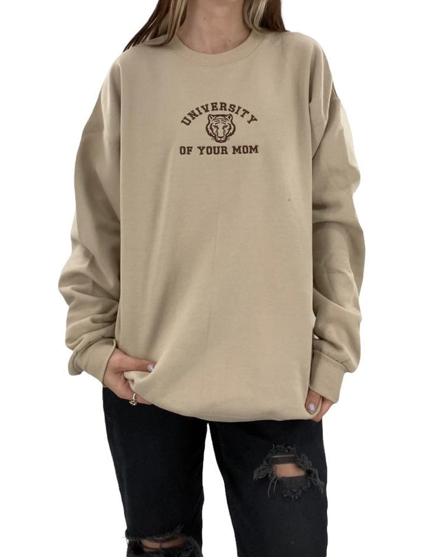 University of Your Mom Tiger Unisex Embroidered Crewneck