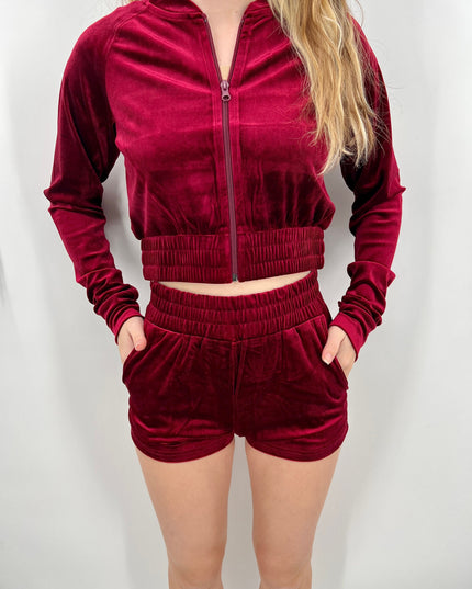Custom Embroidered Velour Short Set