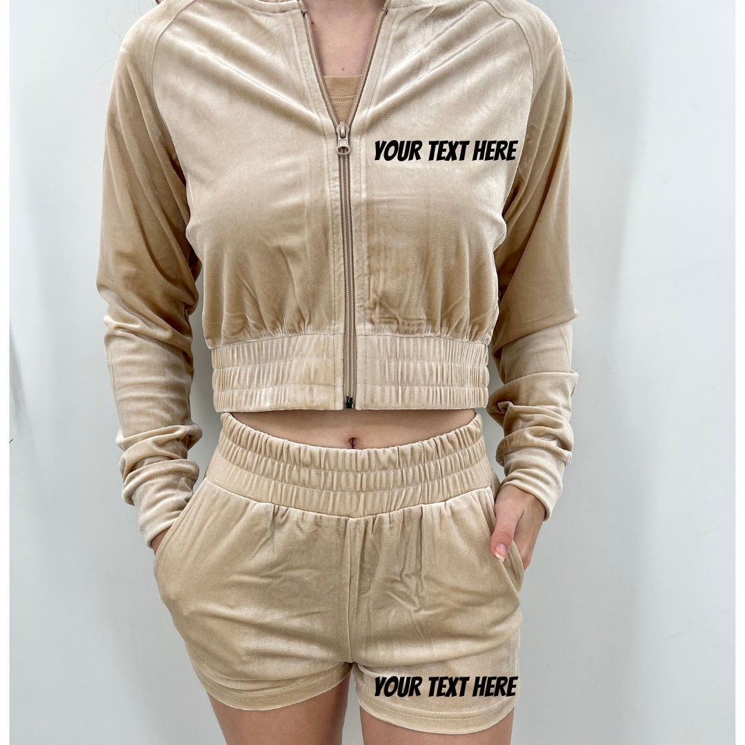 Custom Embroidered Velour Short Set