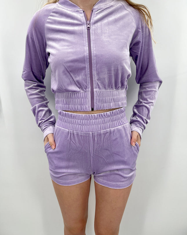 Custom Embroidered Velour Short Set