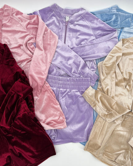 Custom Embroidered Velour Short Set