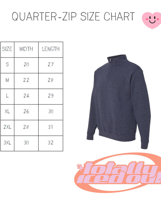 Custom Monogram Christmas Embroidered Quarter Zip Sweatshirt