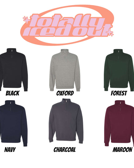 Custom Monogram Christmas Embroidered Quarter Zip Sweatshirt