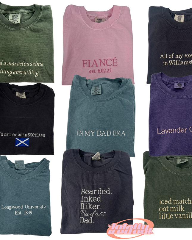 Custom Embroidered Unisex Comfort Colors Tee