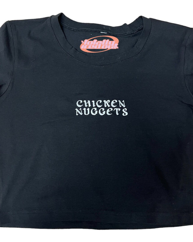 Chicken Nuggets Embroidered Crop Top