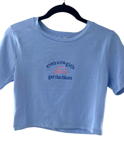 Even Cowgirls Get The Blues Embroidered Crop Top