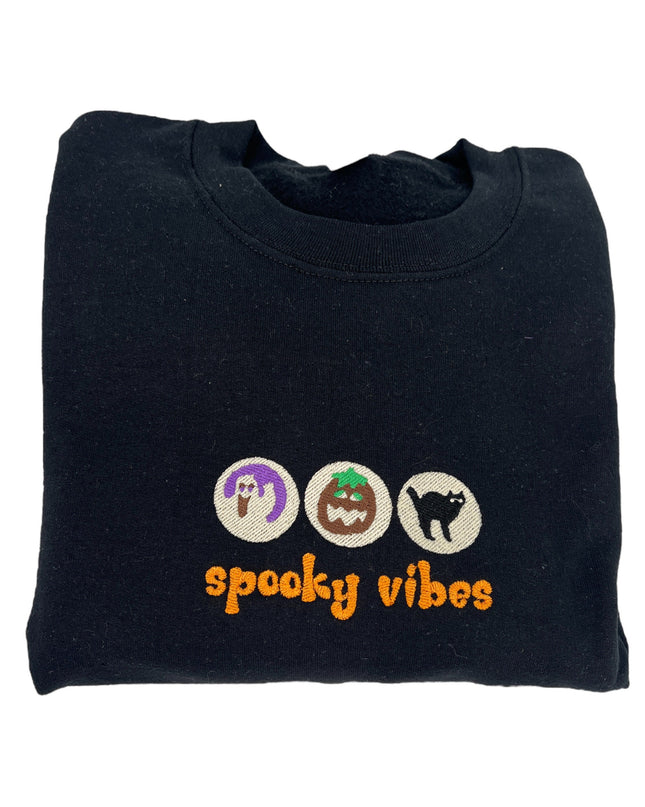 Halloween Cookies Boo Embroidered Sweatshirt, Spooky Season Sweatshirt, Ghost Pumpkin Shirt